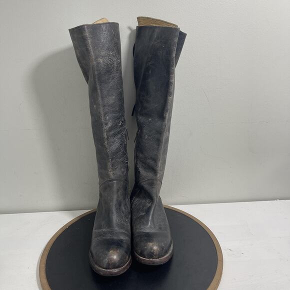 Bed Stu Boots Manchester Riding Boots Women SZ 8 Hand Wash Leather Tall Gray - Picture 3 of 14
